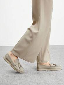 CUCCOO BIZCHIC Women's Patchwork Fringe Fashion Casual Daily Wear Slip-On Flats Spring Shoes Spring Break EasterSpring Summer New Shoes Vacation Women Wedding Shoes Easi For Easter - Beige - View 5