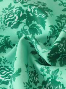 Swim Mod Women's Random Print Halter Neck Beach Vacation Bikini Set, Summer - Green - View 6