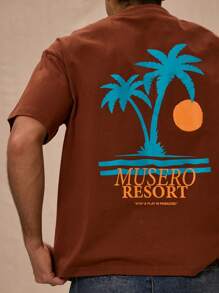 Musero Camiseta holgada con estampado gráfico "Musero Resort" para vacaciones de primavera y verano