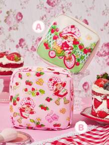 Strawberry Shortcake X SHEIN 1 Túi đựng đồ hình dâu tây hoạt hình dễ thương, có thể dùng làm hộp đựng băng vệ sinh, phụ kiện điện tử, đồ dùng nhỏ, họa tiết mèo và chó đáng yêu, ý tưởng quà tặng, ngày Valentine, mùa hè/mùa xuân, kỳ nghỉ - Nhiều màu - Xem 2