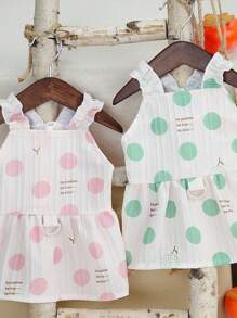 PETSIN Pink Light And Breathable Pet Dog Dress, With Cute English, Fruit, Polka Dot Patterns, Summer Fashion Suspender Skirt, Suitable For Spring And Summer, European And American Hot Selling - Pink - View 4