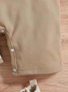 Souflis Souflis Nouveau-né/Tout-petit Garçon Salopette élégante polyvalente décontractée avec col à revers et broderie, convient pour le port extérieur au printemps et en été - Multicolore - Voir 7