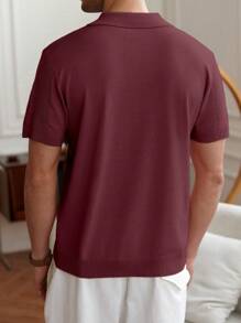 RivetRise 男士纯色短袖针织上衣，简约时尚，适合夏季