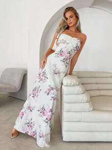 Roylia Women's Ditsy Floral Vintage Slim Fit Dress, Sleeveless Vacation Style - Multicolor - View 3