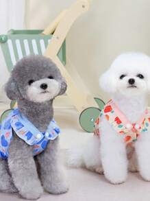 PETSIN Light Pink Cute Ladylike Heart Pattern Chiffon Breathable Summer Shirt, Fashionable Style Suitable For Cats & Dogs - Baby Pink - View 5