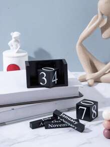 1pc Creative Wooden Calendar Numeric Decor For Living Room, Study, Store, Bar Counter Best Gifts Birthday