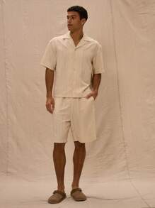 Musero Raw Seam Detail Short Sleeve Shirt Only - White - View 5