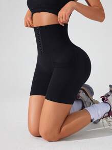 Easithlete Seamless High Waist Yoga Shorts With Pockets, Tummy Control & Lift - Black - View 5