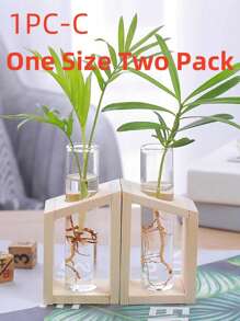 SHEIN 1pc Modern Creative Desktop Hydroponic Plant Test Tube Glass Vase For Home Decor - Multicolor - View 6