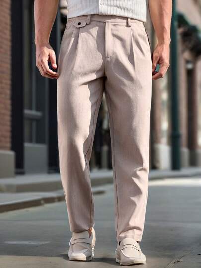 Manfinity RelaxMax Men Clothing Men Pants ,Men's Travel Daily Commute Vacation INS Set Style, Offering Comfort And A Relaxed Fit, Perfect For Couples' Gatherings, A Thoughtful Gift For Husbands, Boyfriends, Girlfriends, Or Dads, Suitable For Outdoor Travel, Ideal For Wedding Parties, A Beautiful INS Versatile Piece For Parties.