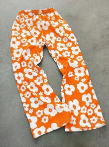 PAVTROS Green Floral Allover Print Digital Sweatpants - Multicolor - View 4