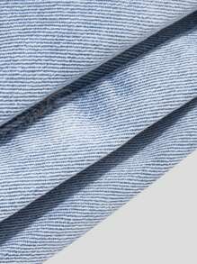 2 件装年轻女孩牛仔抽绳腰休闲短裤，时尚街头和校园风格 - 彩色 - 查看 7