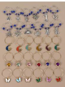 6 Stücke Weinglasmarker, Weinglas-Identifizierer, Trinkmarker für Weingläser für Weihnachten, Thanksgiving, Geburtstag, Weinparty, Weihnachtsgeschenke, Fröhliche Weihnachten