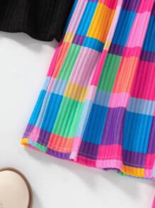 SHEIN 3pcs/Set Girls Ditsy Floral Strappy Dress With Patch Closure, Countryside Style - Multicolor - View 8