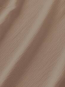 DreamSkyne 大码女式纯色圆领盖袖宽松休闲衬衫