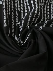 SHEIN LUNE Plus Size Women Front Graphic Print Decor V-Neck Camisole, Solid Color Back, Suitable For Summer - Multicolor - View 3