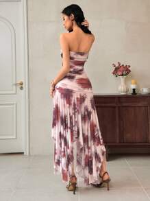 EastFlair Women's Long Slim Fit Strapless Dress, Minimalist & Fashionable, Suitable For Summer