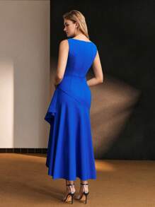 MOTF Soiréza ROBE ASYMÉTRIQUE À TAILLE FRONCÉE UNIE
