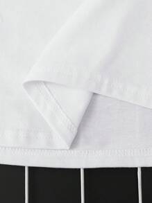 Manfinity Homme Plus Size Men's Summer Casual Coconut Tree Print Round Neck Short Sleeve T-Shirt - White - View 5