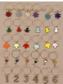 6 Stücke Weinglasmarker, Weinglas-Identifizierer, Trinkmarker für Weingläser für Weihnachten, Thanksgiving, Geburtstag, Weinparty, Weihnachtsgeschenke, Fröhliche Weihnachten