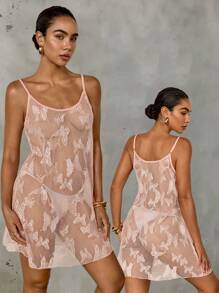 SHEIN Swim Women's Hollow Butterfly Crochet Pink Shrug, Cute & Fresh Style, Suitable For Spring/Summer, Beach, Resort, Party, Festival Women Dress Women Dresses Woman Dress Resort Dresses For Women Mesh Dress