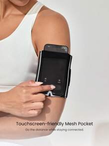 GLOWMODE 轻便透气触摸屏网眼可调节反光臂带包跑步训练健身健身房 - 黑色 - 查看 2