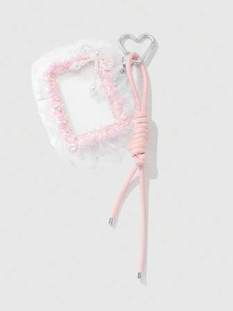 Kawaii 1 pieza Portacredenciales, llavero, dije de bolso con borlas, perlas y mariposas lujosas hecho a mano en estilo dulce y adorable - Adecuado para dama de oficina, estudiantes, uso diario y regalo de vacaciones