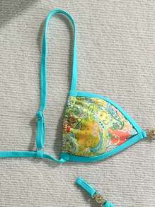 Swim Mod Set de 2 Trajes de baño para mujer para vacaciones en la playa, Día de San Valentín, fiesta en la playa: Bikini estampado multicolor - Multicolor - Ver 5