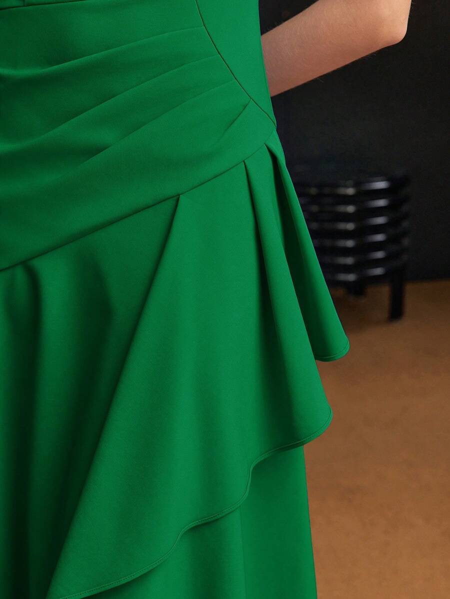 MOTF Soiréza FOLD PLEATED ASYMMETRICAL HEM DRESS