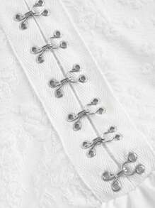 SHEIN MOD 女式白色复古露肩长裙、女式西部装、乡村装、哥特装、波西米亚风连衣裙、仙女风、女式巡航装、女式复古连衣裙、紧身胸衣裙 - 白色 - 查看 3