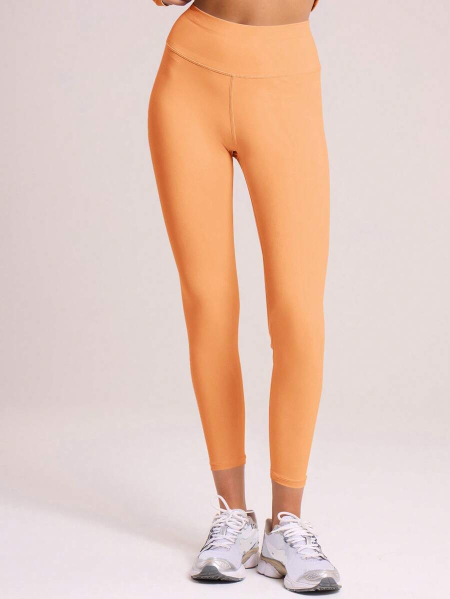 Musera Sport 高腰修身踝部运动紧身裤，适合板式网球、网球、匹克球等运动和健身房穿着。 - 橘色 - 查看 1