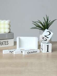 1pc Creative Wooden Calendar Numeric Decor For Living Room, Study, Store, Bar Counter Best Gifts Birthday