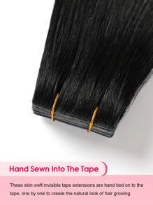 Seamless Injected Hand-Tied Pro Quality Virgin Human Hair Invisible Tape In Hair Extensions Human Hair Natural Black 50G Straight Tape Ins Tape In Hair Tape Ins Hair Extensions - S1 - View 5