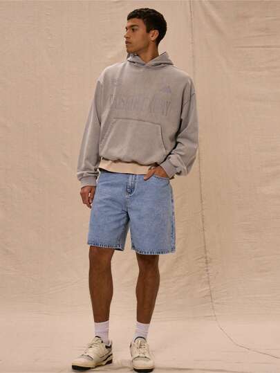 Musero Herr Tvättade Jeansshorts Basic Style Jorts Essentials Vår Sommar Capsule