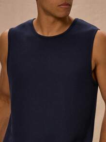 Musero Y2K风格罗纹修身背心，适合春夏复活节假期 - 藏蓝色 - 查看 4