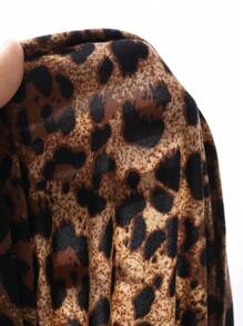 DAZY Sleeveless Spaghetti Strap Backless Leopard Print Waist Fitted Women Nightdress Pajama - Chocolate Brown - View 9