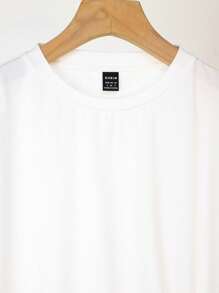 EMERY ROSE 大码女式花卉印花修身休闲圆领短袖 T 恤，适合夏季 - 白色 - 查看 6