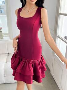 Modelyn Vestido corto de mujer con tirantes de unicolor, minimalista y de moda, adecuado para el verano