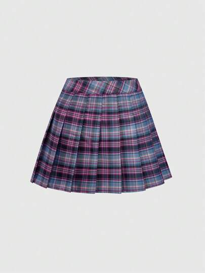 Jupe mini plissée à carreaux, minimaliste et , convient pour l'été