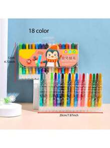 1 Set 24 Farben Malstift Drehstift, Kinderhände bleiben sauber, Kindergarten Farbpinsel, Schüler Ölkreide Malset, Kinderkünstlerische Malutensilien (Verpackung zufällig), Malset, Kinderkunst und Handwerk, Malstift, Kunst- und Handwerksutensilien für Kinder, Kunstmaterialienset - Verschiedenfarbig - Übersicht 17