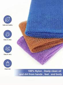 1pc African Nylon Exfoliating Bath Towel, Soft And Scrub, Nylon Bath Towel For Exfoliating And Bubble Foaming, Bathroom Accessories Home Bathroom Decor Summer - Multicolor - View 8
