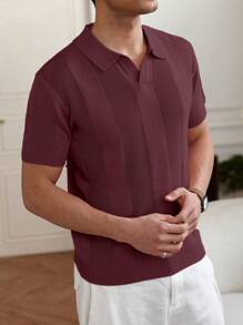 RivetRise 男士纯色短袖针织上衣，简约时尚，适合夏季