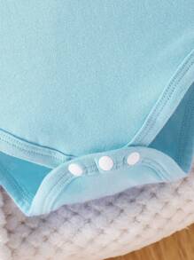 SHEIN 1 Yr Old Baby Boy Cute Letter Print Short Sleeve Bodysuit, Spring/Summer