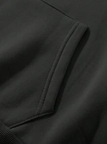 Manfinity EMRG 1pc Men's Minimalist Hooded Sweatshirt, Fashion For Summer - Black - View 8