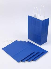5pcs/10pcs 中号（16x22x8cm）可重复使用海军蓝牛皮纸袋、生日派对礼品袋、袋子、婚礼派对礼品袋、朋友礼品袋 - 藏蓝色 - 查看 8