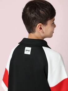 SUMWON 运动校队 Polo 橄榄球衫 青年运动队球衣 23 号春夏休闲校服透气运动街头服饰 - 黑色 - 查看 4