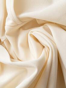 Zolique 女士性感十字领金属扣装饰褶皱露背系带褶皱下摆迷你连衣裙