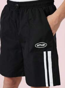 青少年运动休闲两件套田径服训练服运动街头服校服日常服春秋季慢跑套装高品质运动服 - 黑與白 - 查看 7