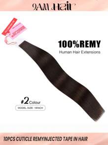 10PCS/Pack Cuticle Remy Seamless Injected Hand-Tied Pro Quality Virgin Human Hair Invisible Tape In Hair Extensions Human Hair Dark Brown Straight Tape Ins Tape In Hair Tape Ins Hair Extentions