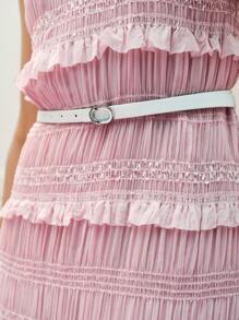 MOTF PREMIUM TIERED LAYER BELTED DRESS - Pink - View 2